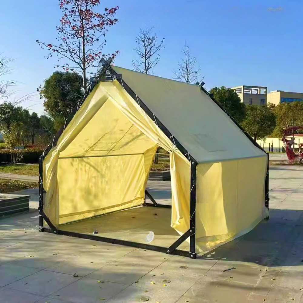 마당텐트 철골방갈로 야외캐노피 카페행사 천막쉼터 2x2m 방갈로형 - 상세 이미지 4