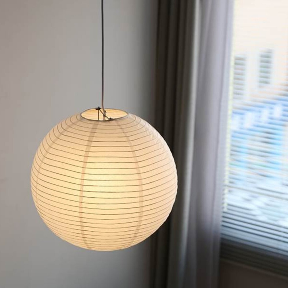 천장 조명 한지 버블램프 구형 펜던트등 따뜻한 빛 거실 식탁 침실 무드등 흰색 50cm - 상세 이미지 3