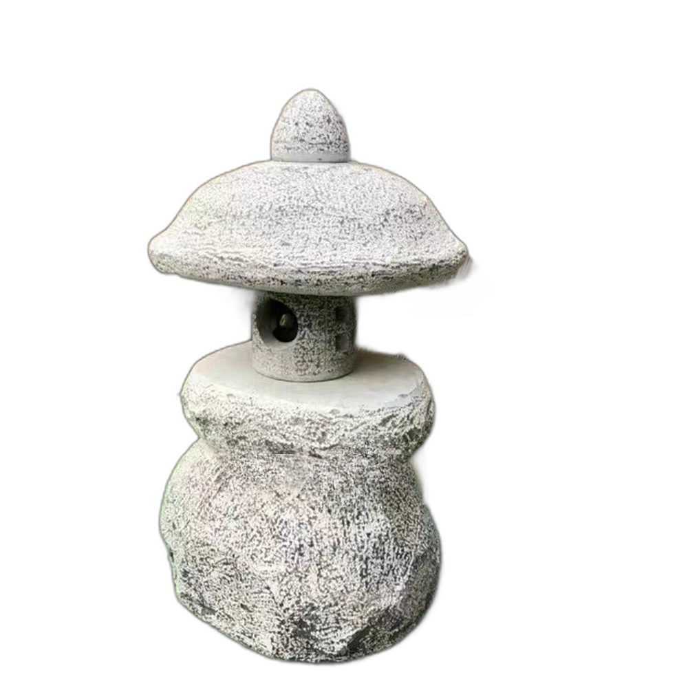 정원 석등 테라스 원형 조경석 인테리어 야외 한옥 A / 40cm / LED등 포함 - 상품 이미지