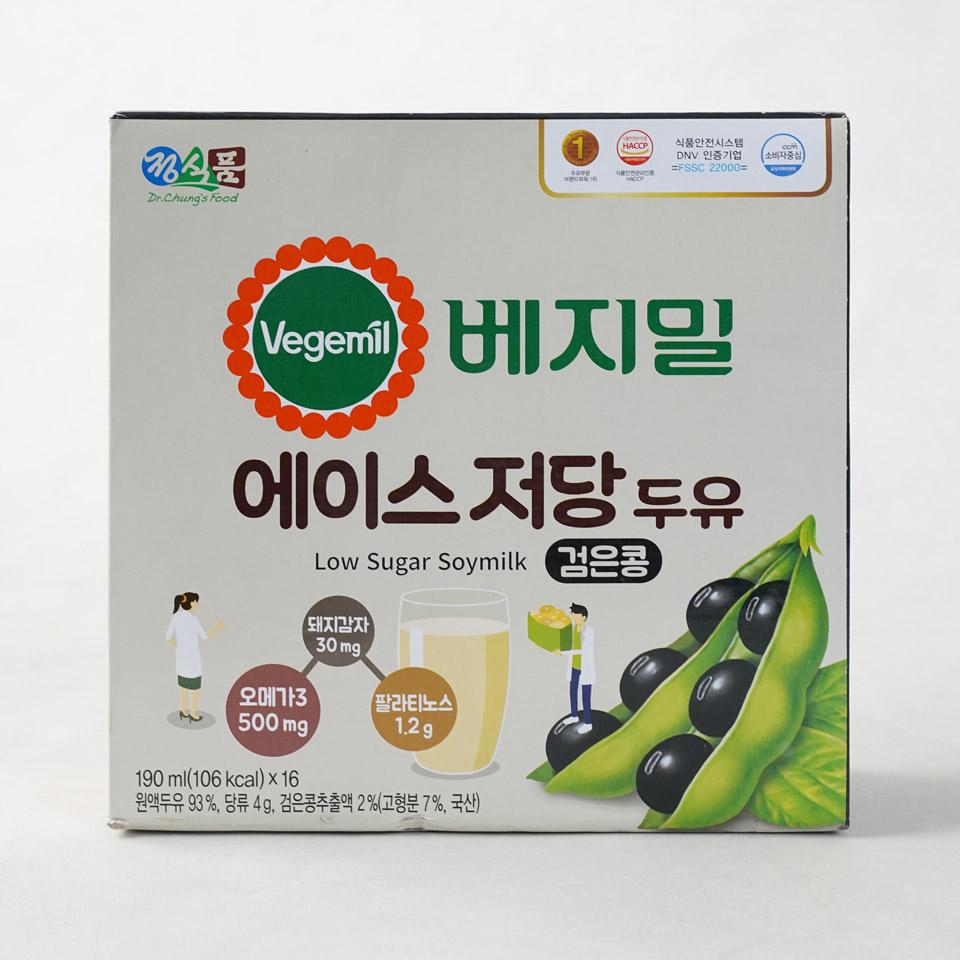 메가마트 정식품 베지밀 에이스 저당두유 검은콩 190mlx16개 - 상품 이미지