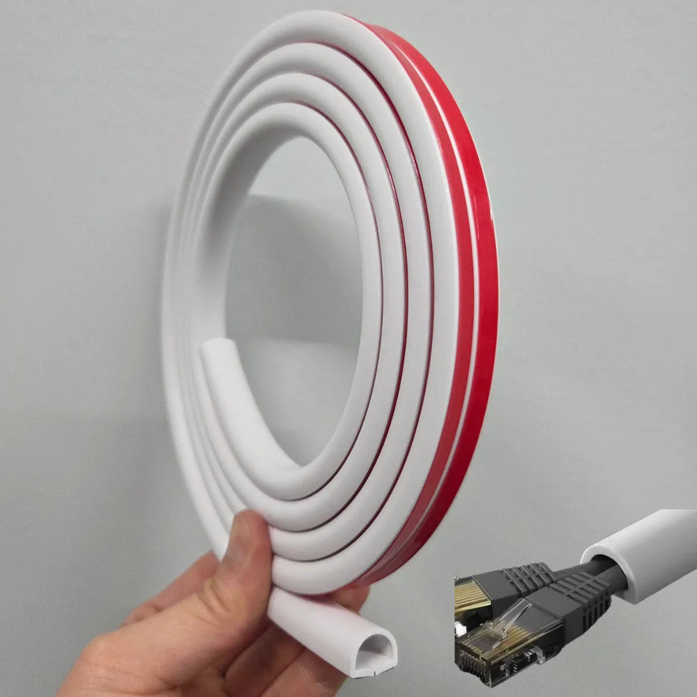 무난생활 전선몰딩 쫄대 pvc 고무 연질 휘어지는 전선정리 가리개 1호 2미터