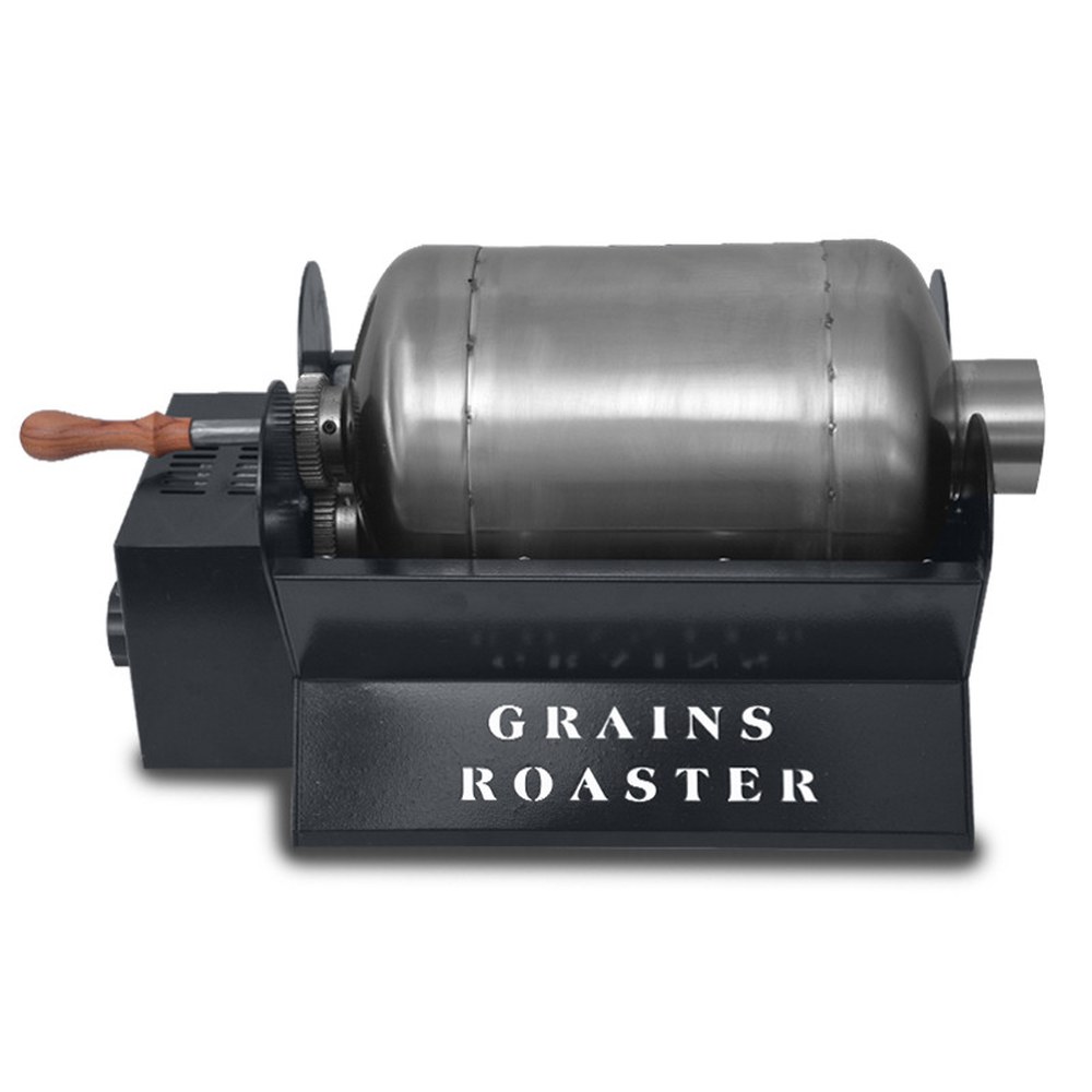 커피머신 스텐드럼 로스터기 1500W 전자동 원목 커피 기프트박스 로스팅기 블랙 - 상세 이미지 2