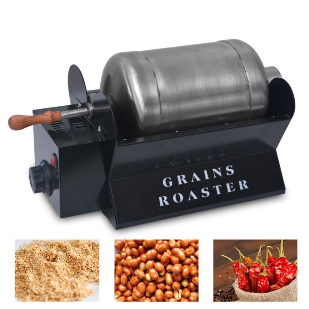 커피머신 스텐드럼 로스터기 1500W 전자동 원목 커피 기프트박스 로스팅기 블랙 - 상품 이미지
