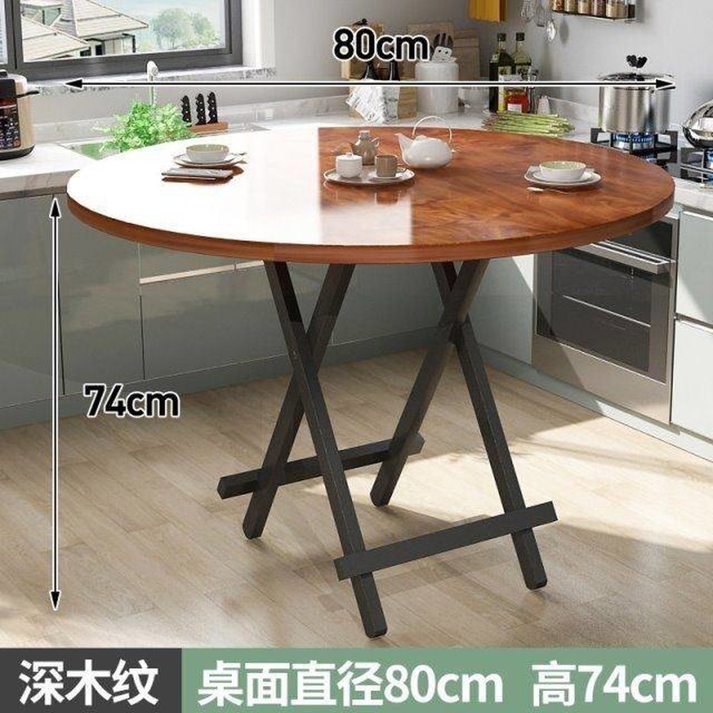 축제 딥우드60CM 접이식 부부식탁 2인용 80x80 접이식테이블 1 원형테이블 홈카페 책상 원탁식탁 1 2인용 딥우드60CM - 상세 이미지 3