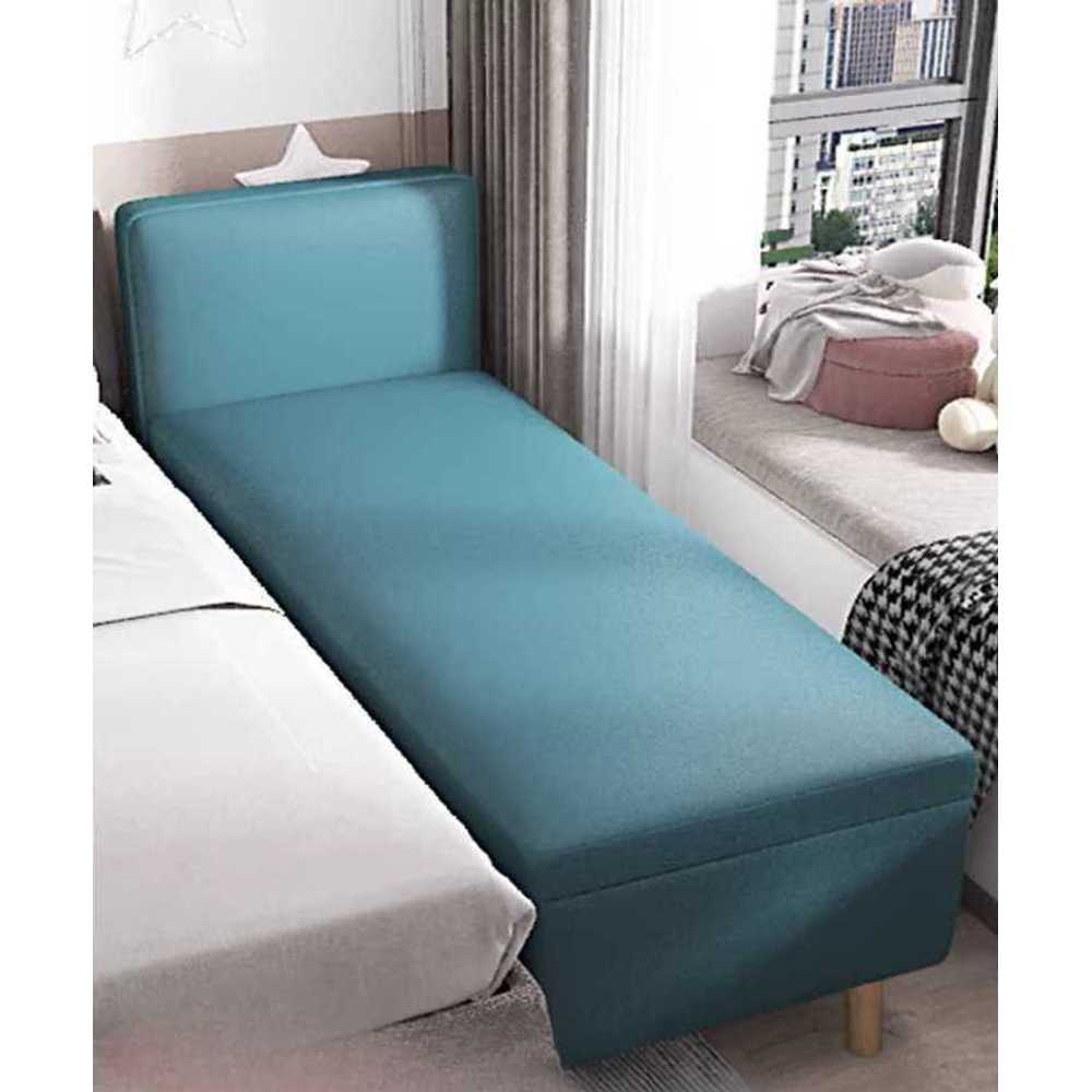 침대 연장 프레임 베드 보조 사이드 벤치 낮은 의자 200x30cm 블루 - 상세 이미지 2