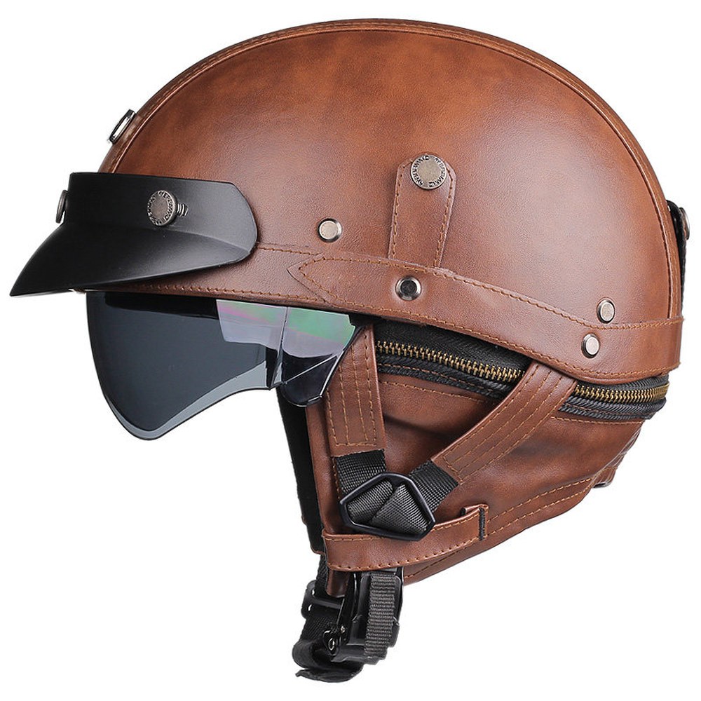 오토바이 전동 핼맷 M 하프 레트로 헬멧 전기 블랙 535 DOT 사이클링 Casco 고글 장비 XL 킥보드 어반 1 모토 승인 Moto 블랙 헬멧 M - 상품 이미지