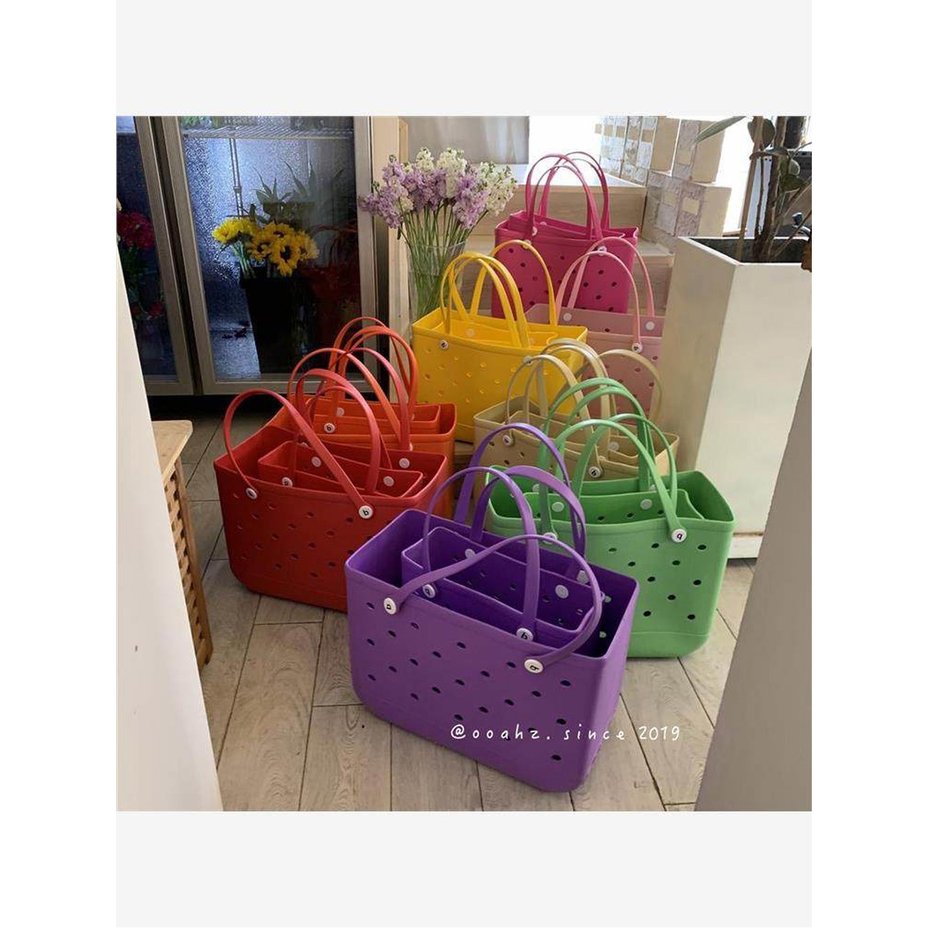 목욕 정홍 38x32x13cm 미디엄 워시백 그린 비치백 지 노랑중형 회색 바구니 수영장 스 가방 실리콘 정홍 미디엄 38x32x13cm - 상세 이미지 3
