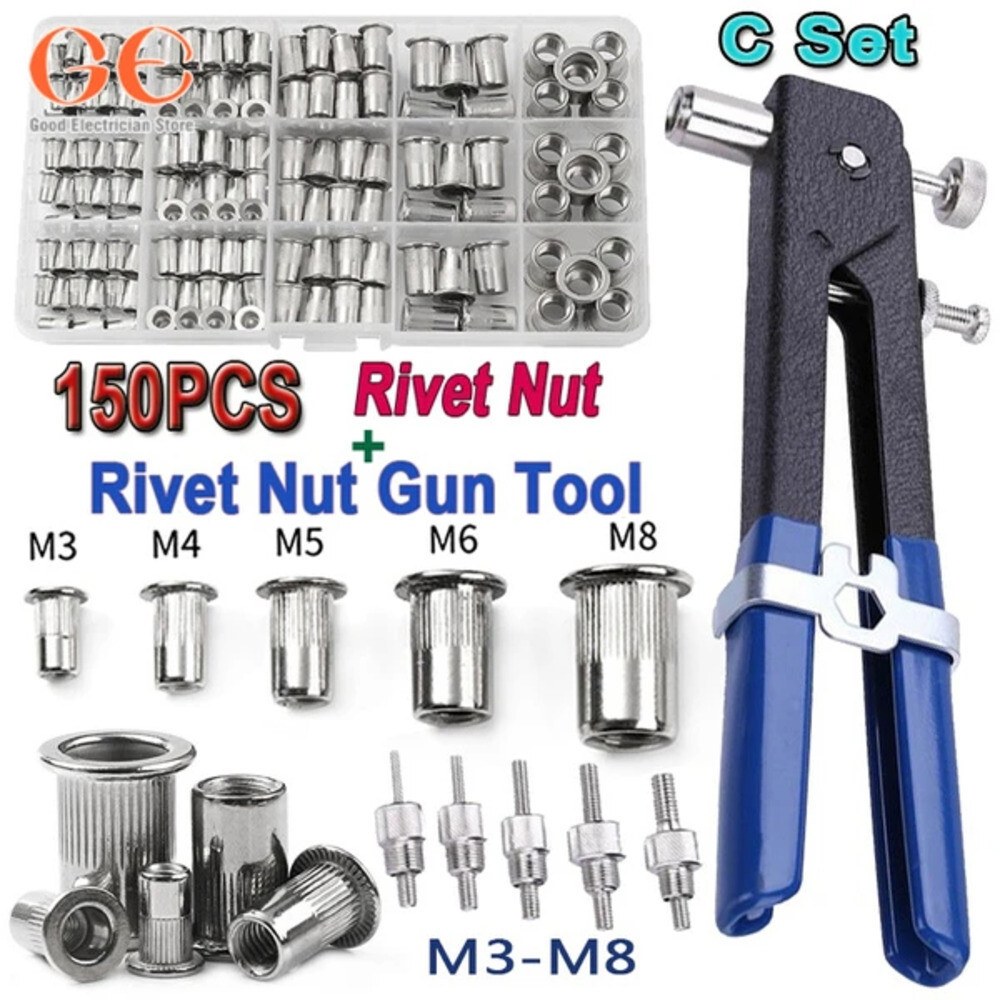 12V 리벳 6mm 콤프레셔 리베터 팝너트 너트 공압 M5 리베터기 - 상품 이미지