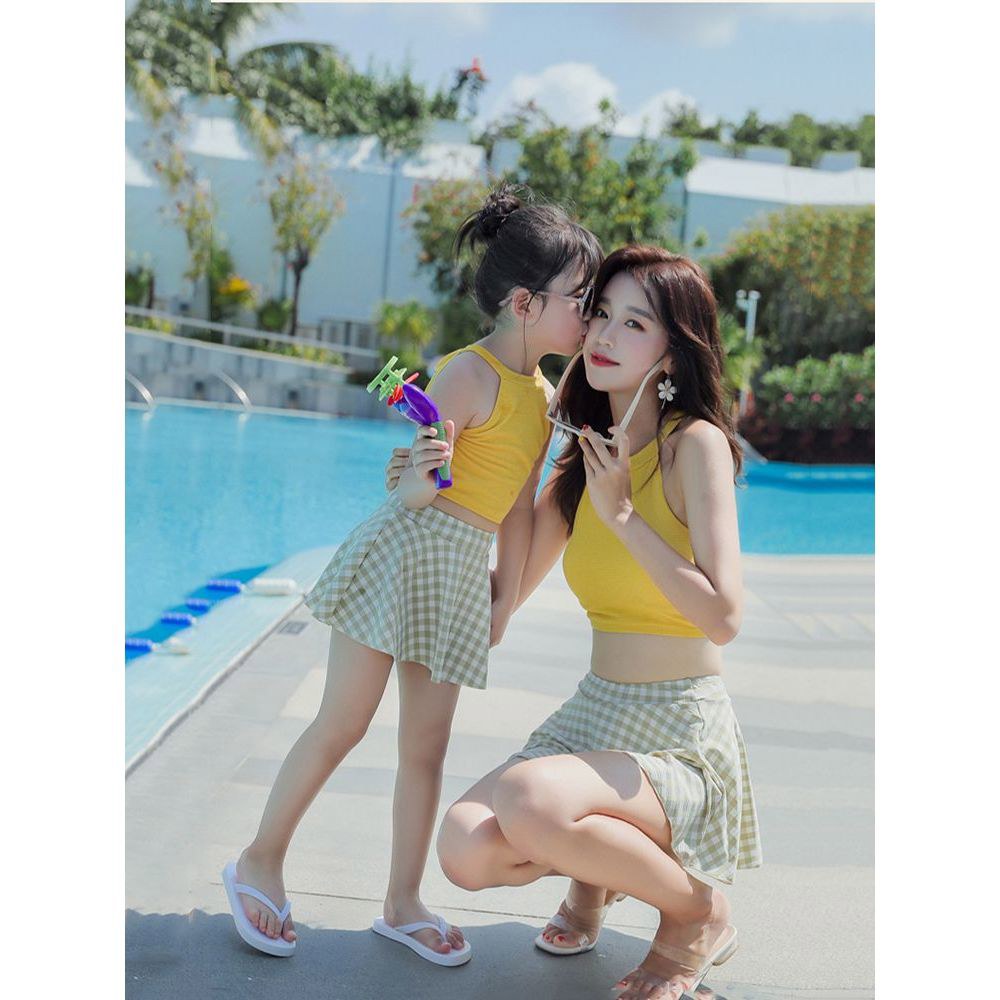 노랑 민트 비치웨어 커플수영복 바캉스룩 와딸 패밀리룩 허니문 휴양지 아동 M - 상품 이미지