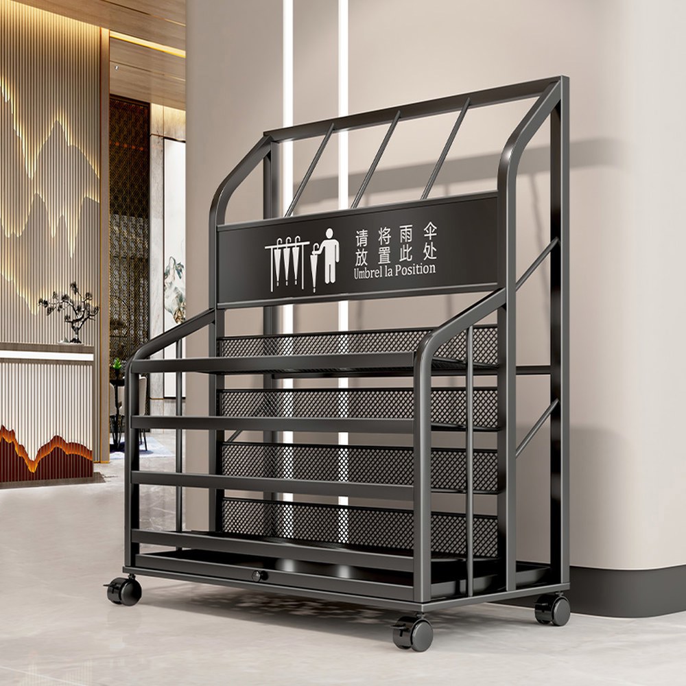 약 일반 대형 카페 1 블랙ㅣ대형ㅣ68x32x70cm 이동식 수납함 우산 32개 블랙 철제 상가 우산꽂이 모던 1 블랙 우산 약 32개 - 상품 이미지