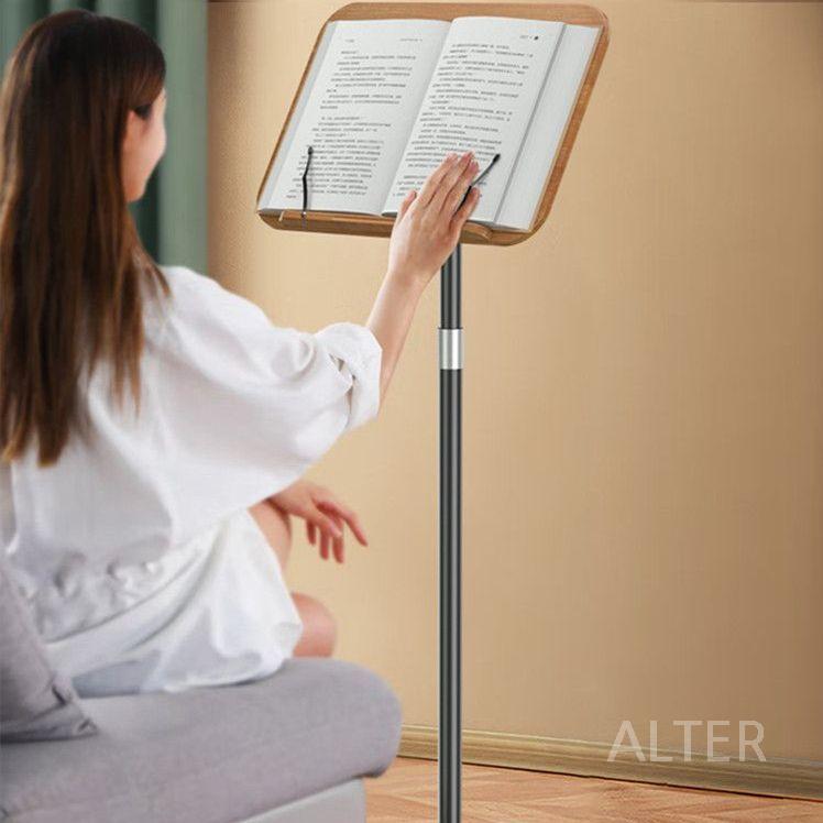 높이 조절 독서대 원목 누워서 책거치대 보는 스탠드 북 스탠딩 블랙-기본형 50-100cm 조절 가능 - 상세 이미지 2