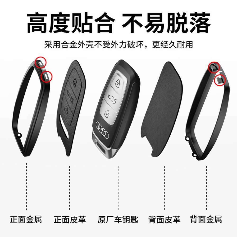 Q4 E트론 q7 q7q8 Q8 꼭 A7 n 알 전에 키케이스 키커버 주문하기 차키 체크 딥 스 그레이 핸드 스트랩 E타입 아연 합금 - 상세 이미지 2