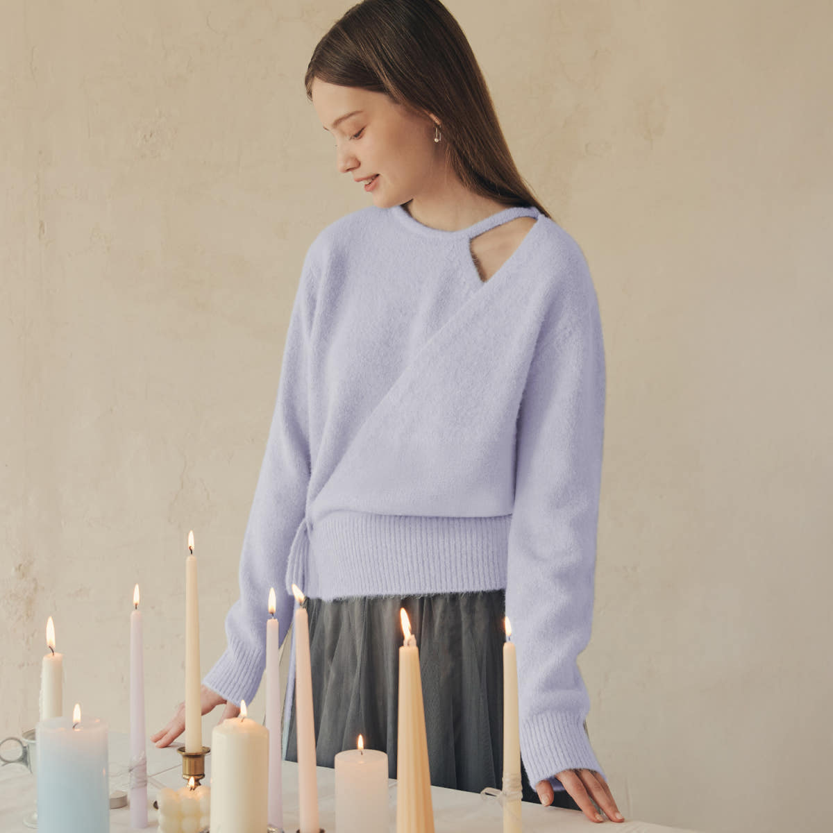 제로스트릿 [제로스트릿] 울 블렌딩 랩 스웨터 WOOL BLENDING WRAP SWEATER