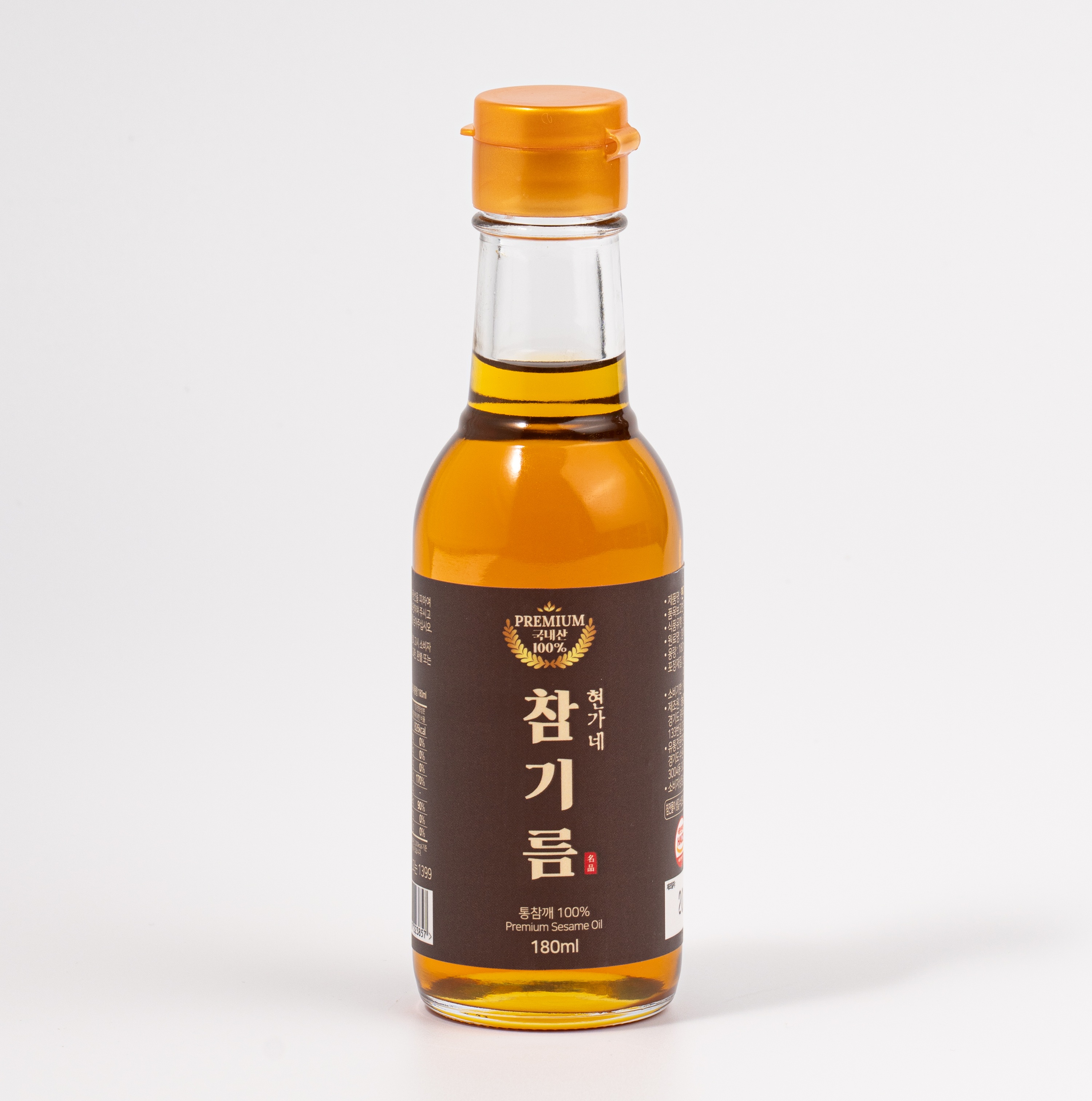 현가네 100% 국산 통참깨 저온압착 참기름 180ml, 6개 - 상품 이미지
