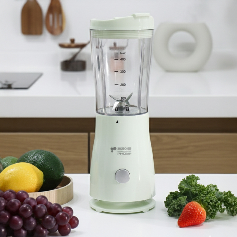 키친아트 미니 텀블러 믹서기 블렌더 450ml 과일 야채 스무디 얼음 가정용 1인 믹서기 - 상품 이미지