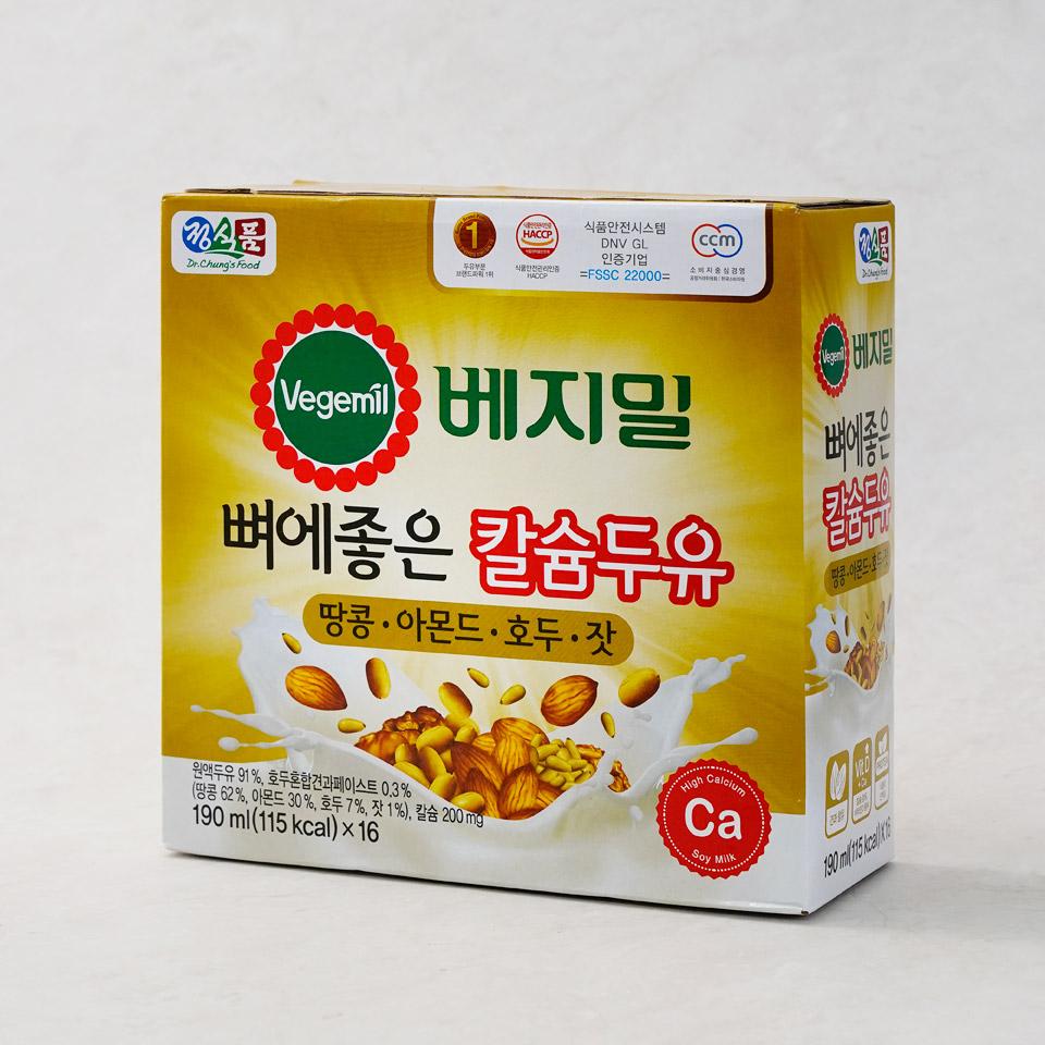 메가마트 정식품 베지밀 뼈에좋은 칼슘두유 땅콩아몬드호두 190mlx16입 - 상세 이미지 2