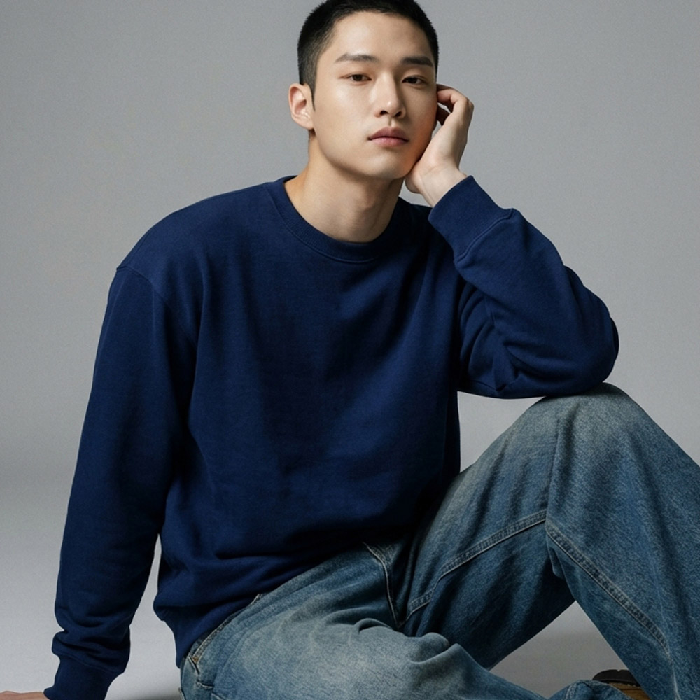 길단 SF000 USA FIT 소프트기모 무지 맨투맨 단체티 반티 소량인쇄 1장도제작가능 이미지 4