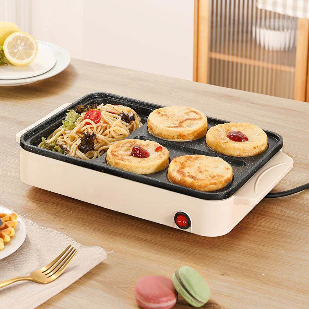 8홀 전기 업소용 오믈렛 계란 팬 1500W 메이커 팬케이크 8구 조리기 1 캡타입 펄화이트 브러쉬 증정 햄버거포크 전 - 상세 이미지 2