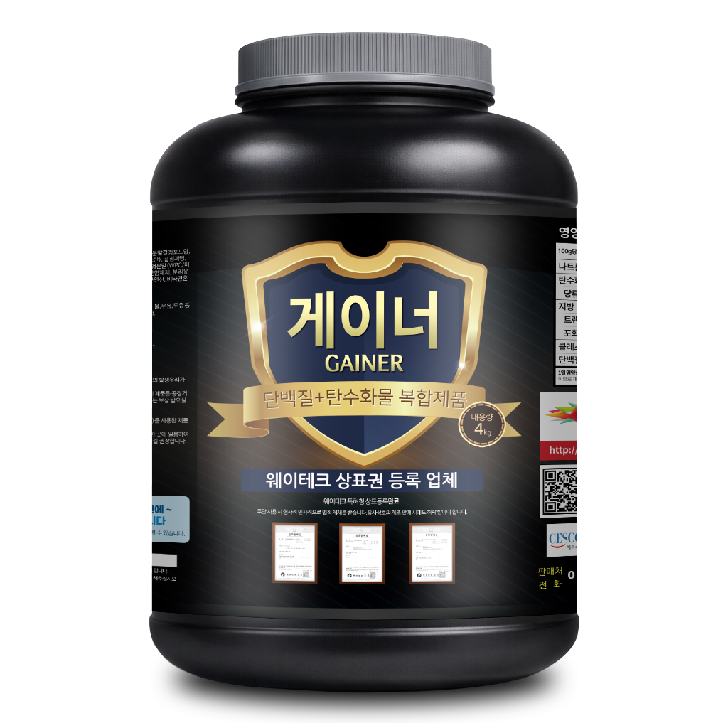 1+1 웨이테크 게이너 단백질보충제 프로틴 벌크업 파우더 쉐이크 초코맛 4kg 2개 이미지 3