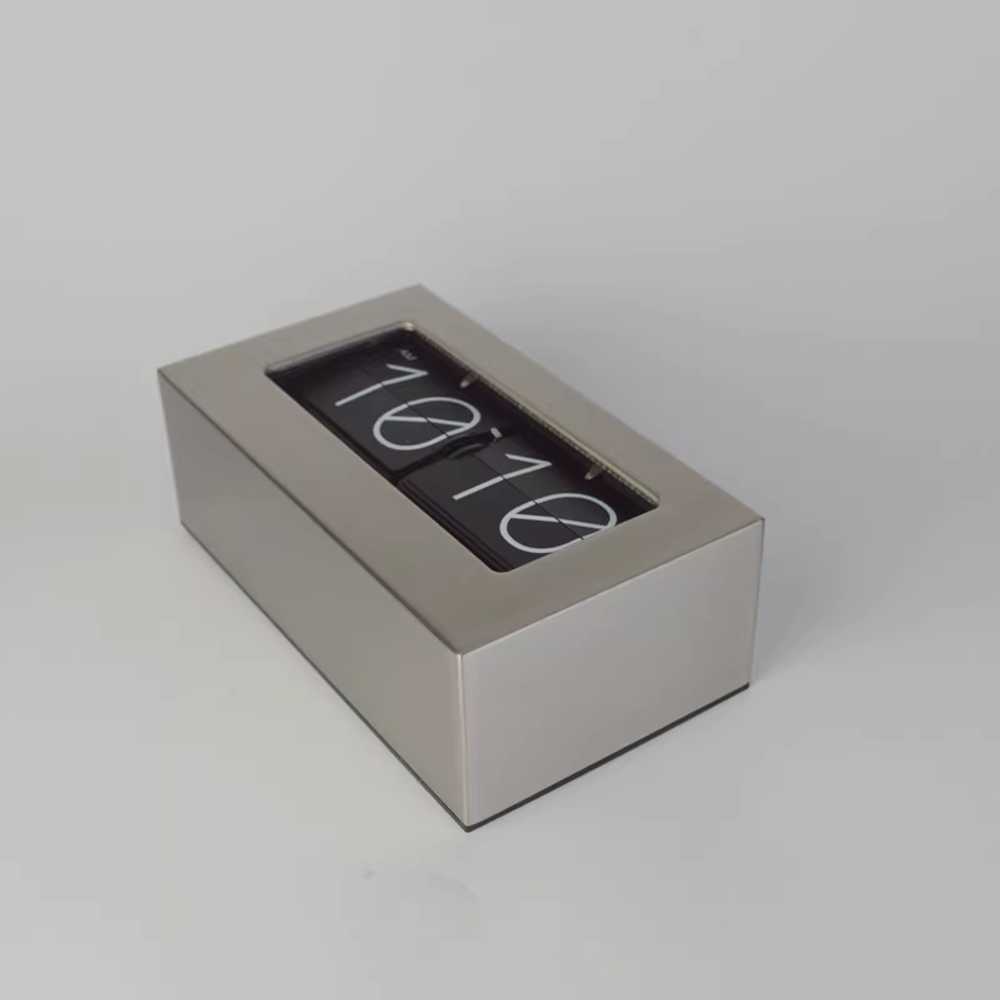 인테리어 플립 시계 탁상형 레트로 모던 스텐 대형 21x11cm - 상세 이미지 3
