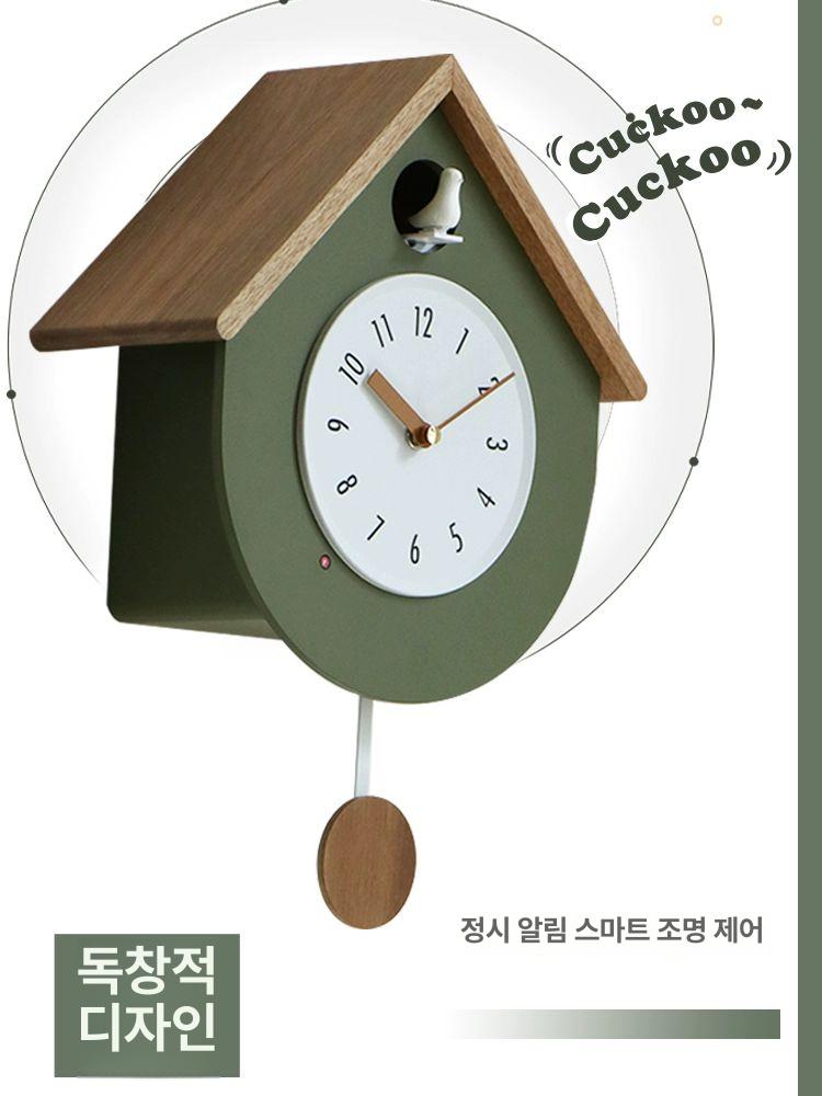 엔틱 뻐꾸기 시계 거실 벽걸이 집들이 선물 빈티지 벽시계 - 상세 이미지 5