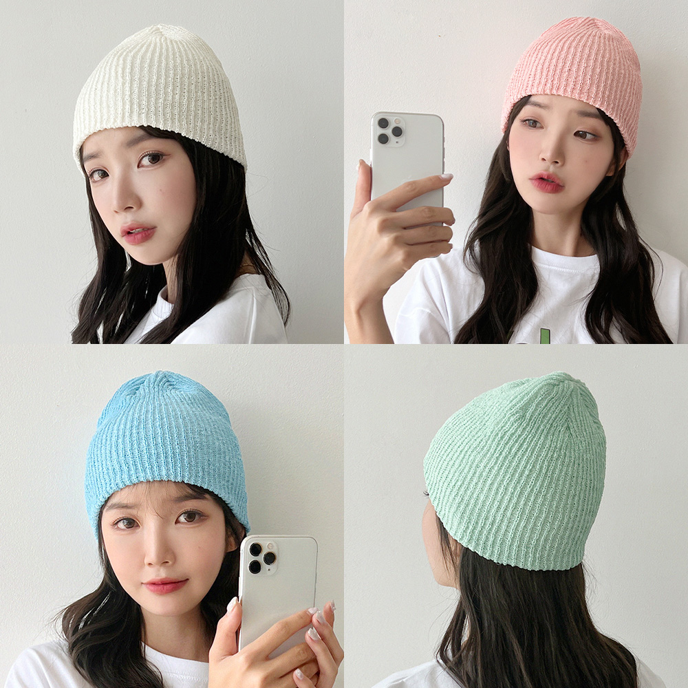 동대문모자 봄 여름 슬라브 숏 롱 골지 비니 남자 여자 - 메인 이미지
