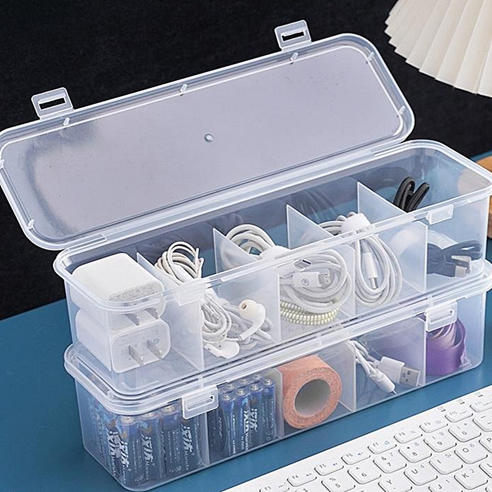 박대표마켓 투명 칸막이 소품정리함 케이블 정리 USB 충전기 리모컨 보관함 커버형 - 상품 이미지