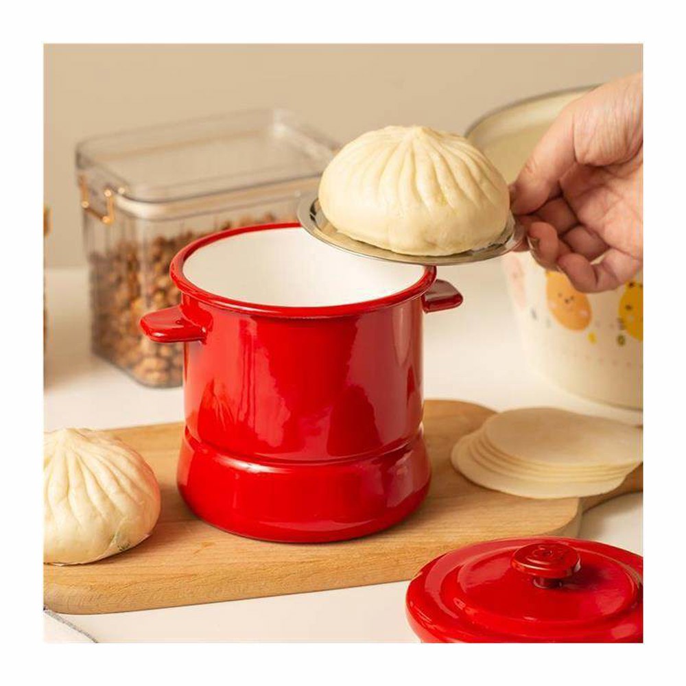 블루 손잡이 찜기 용기 냄비 법랑캔 3L 감성 찜통 법랑찜기 직장인 법랑 스튜 미니 304 법랑캔 블루 1 - 상세 이미지 2