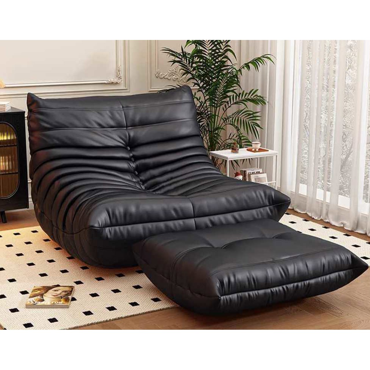 번데기 쇼파 sofa togo 스펀지패드 /원터치 크리미 매트 1인좌식소파 드리마켓 코너 흑백 1 베 스웨이드/원터치 스펀지패드 - 상품 이미지