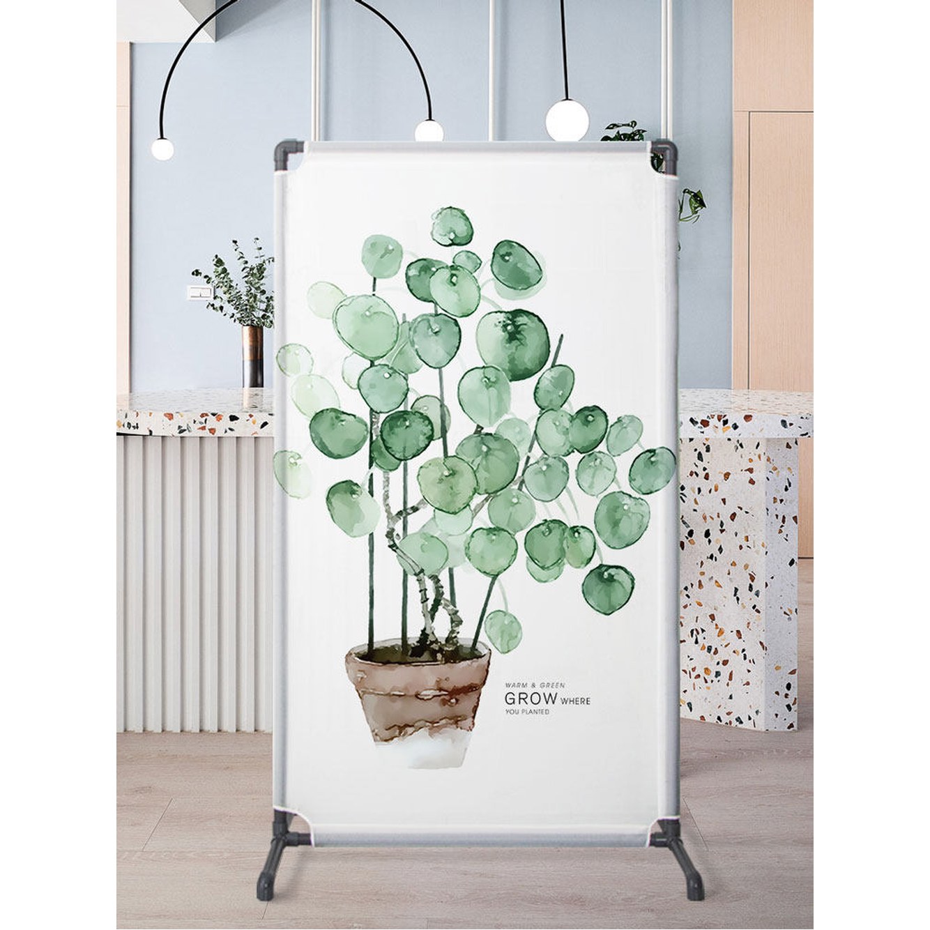 A80x180 플라워 이동식 80x40cm 미니파티션 가벽 0 길이3 white 접이식 칸막이 가림막 수납 플라워 A80x180 - 상세 이미지 2