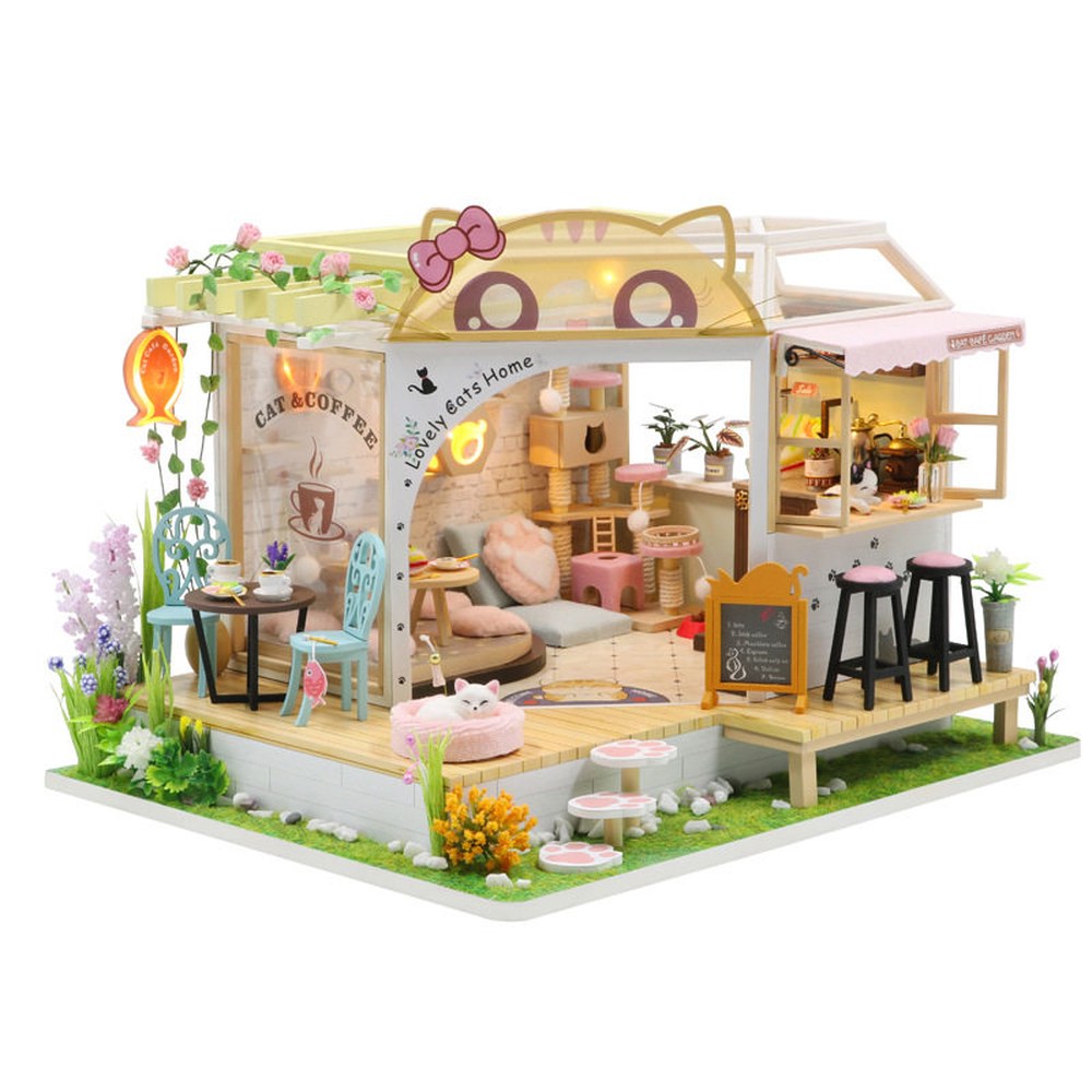 무문 고양이 호두색 은신처 카페 뒷마당기본 color 고양이집 우드하우스 개집 우드 오두막 등반 diy 라지 고양이 카페 뒷마당기본 - 상품 이미지
