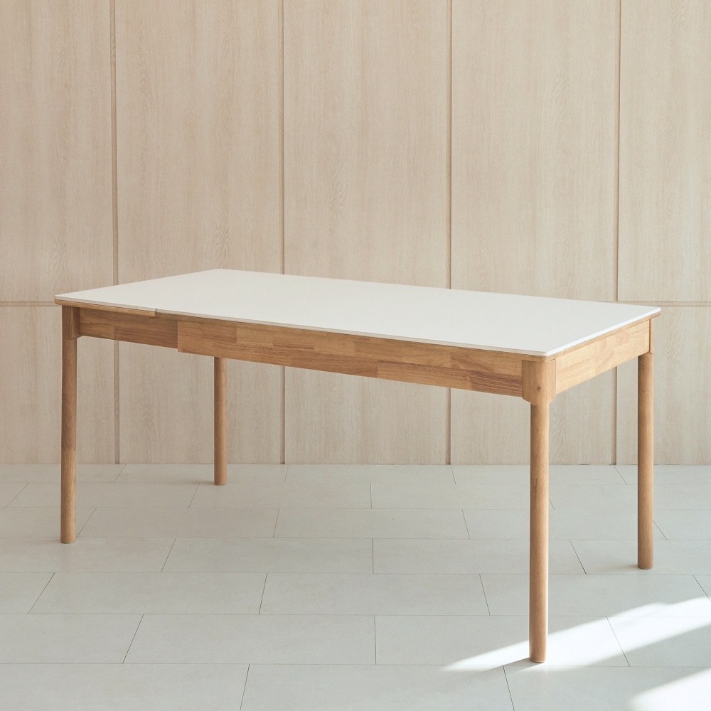 NOON 우디 원목 세라믹 확장형 4인용 6인용 포세린 식탁 1200 1600