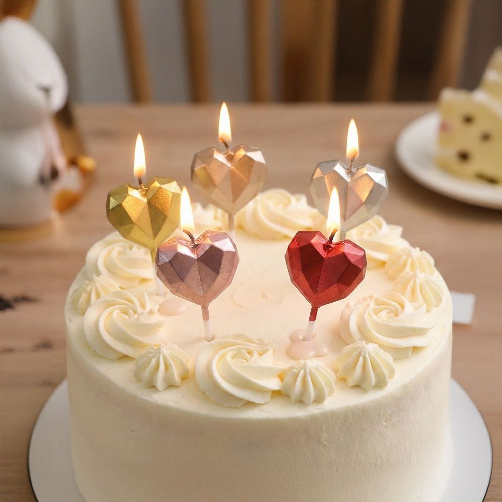 생일 파티 하트 초 기념일 미니 꽈배기 막대 상들리에 케이크 촛대 데코 양초 축하 - 상품 이미지