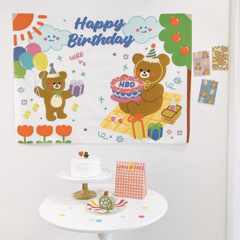 생일파티용품 생일가랜드 축하 현수막 포스터 스마일