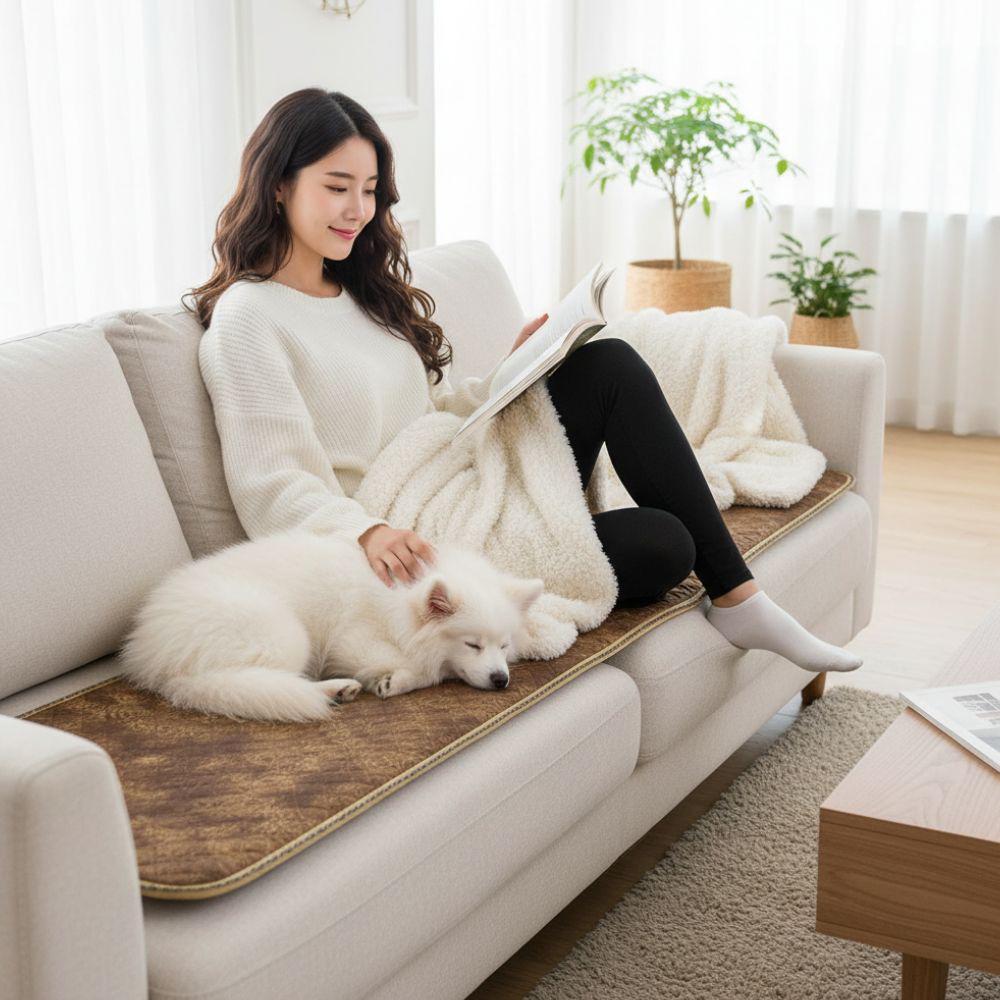 3H 한일온열기 그래핀 탄소 카본 전자파없는 두꺼운 전기방석 쇼파 온열 캠핑 차박-퀼팅 3인용 50x140 제품 이미지