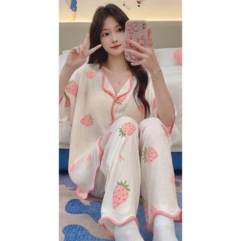 가슴패드잠옷 캡내장잠옷 빅사이즈 노브라 - 상품 이미지