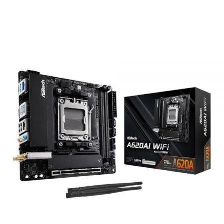 [해외]ASRock A620AI WiFi AMD AM5 Mini-ITX 마더보드, Ryzen 9000/8000/7000 시리즈 프로세서 지원, DDR5 8200+ (OC), PCI
