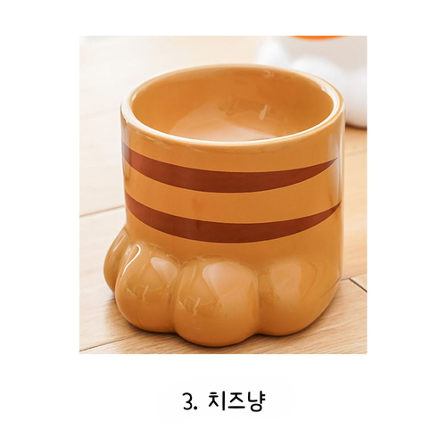 다묘집사 고양이 발 도자기 식기 밥 그릇