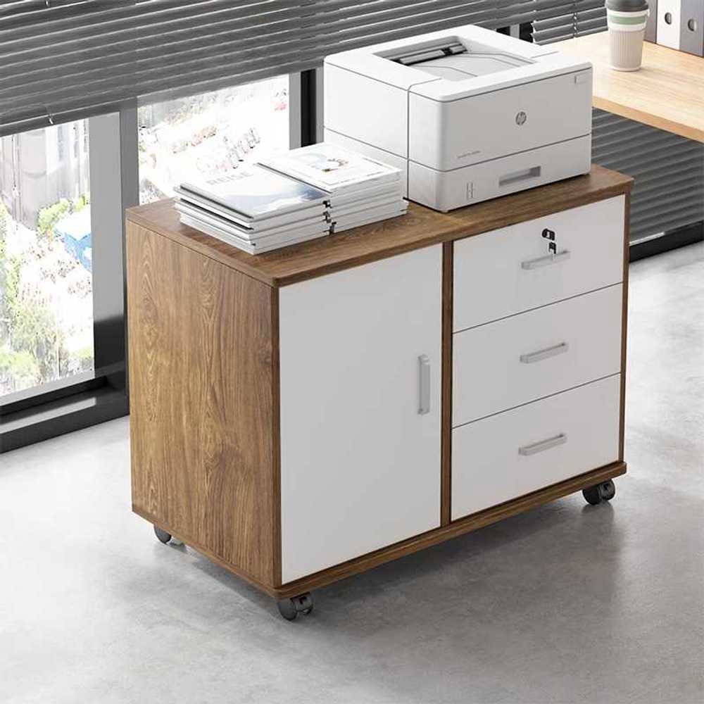 사무실 서랍장 수납장 40x36x56 월넛 받침대 복합기 A타입 프린터 블랙오크 40 36 56 - 상품 이미지