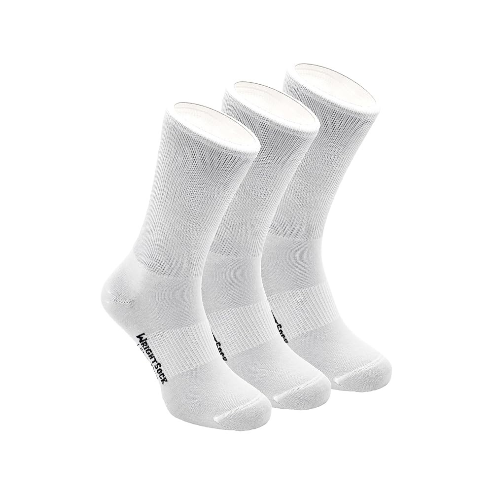 Wrightsock 남성 및 여성용 울트라 조절 러닝 - 씬 3팩, 수분 기능이 미국산, 화이트 양말 운동용 있는 XL 크루 Black X-Large - 상품 이미지