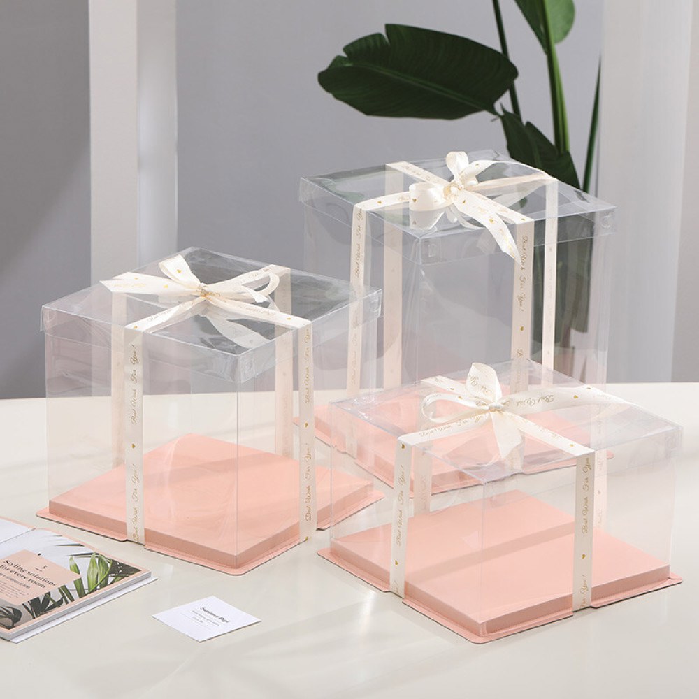 투명 포장 01 베이킹 18cmx20cm 덮개 케잌 상자 흰 답례품 4인치 5호 5세트 바탕에 단층 케이크 홑겹 커버 흰 바탕에 투명 덮개 4인치 홑겹 5세트 - 상품 이미지