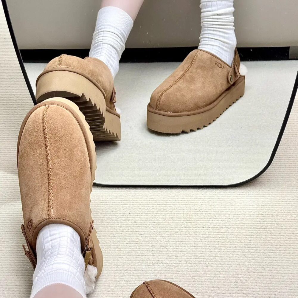 어그 미국 UGG 라나 클로그 플랫폼 여성 키높이 방한 슬리퍼 다크 브라운 1166734-CHE - 상세 이미지 4