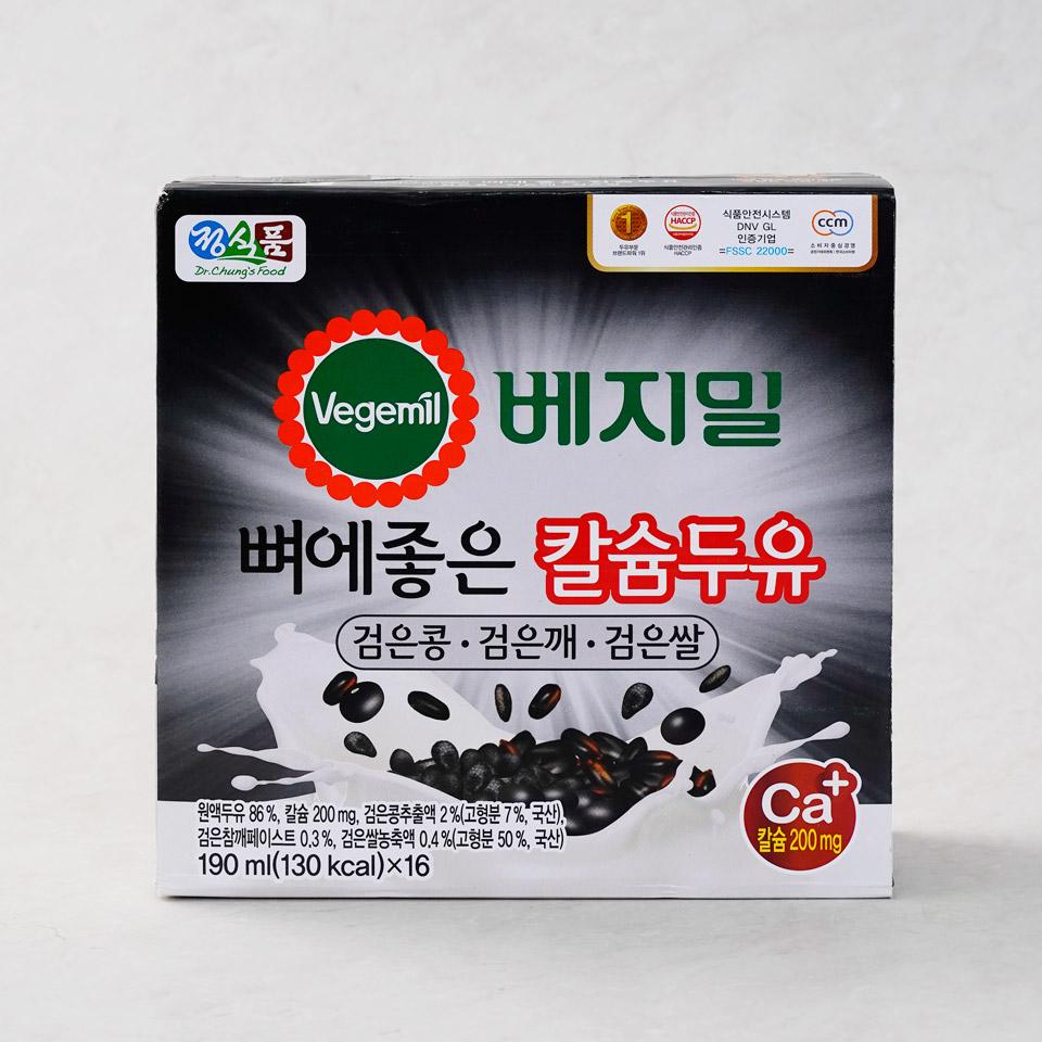 메가마트 정식품 베지밀 뼈에좋은 칼슘두유 검은콩깨쌀 190mlx16 - 상품 이미지