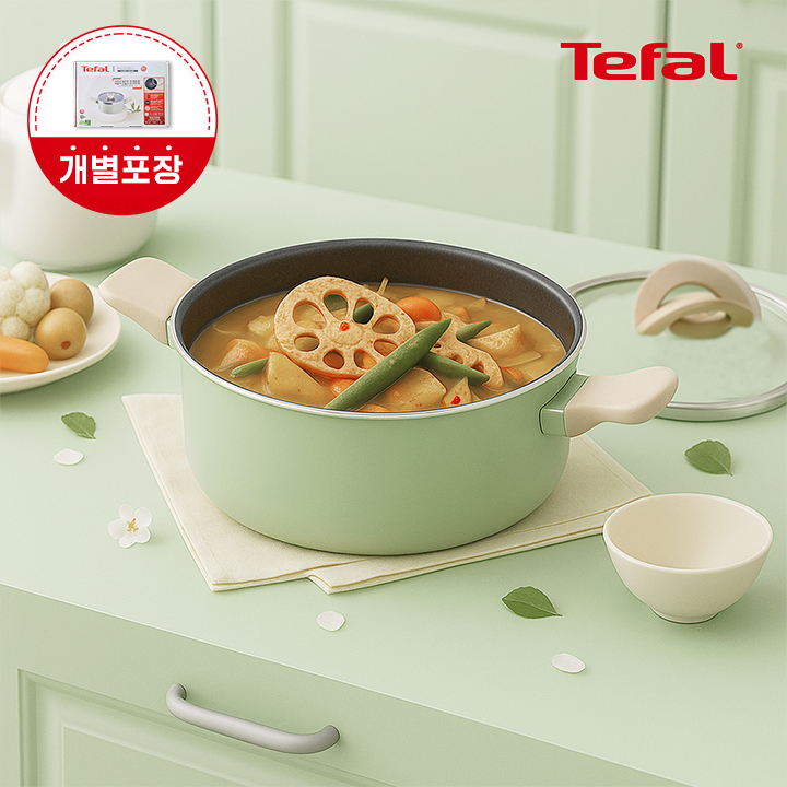 [옵션] 인덕션 티타늄 1X 민트 블라썸 양수냄비 20cm - 상품 이미지