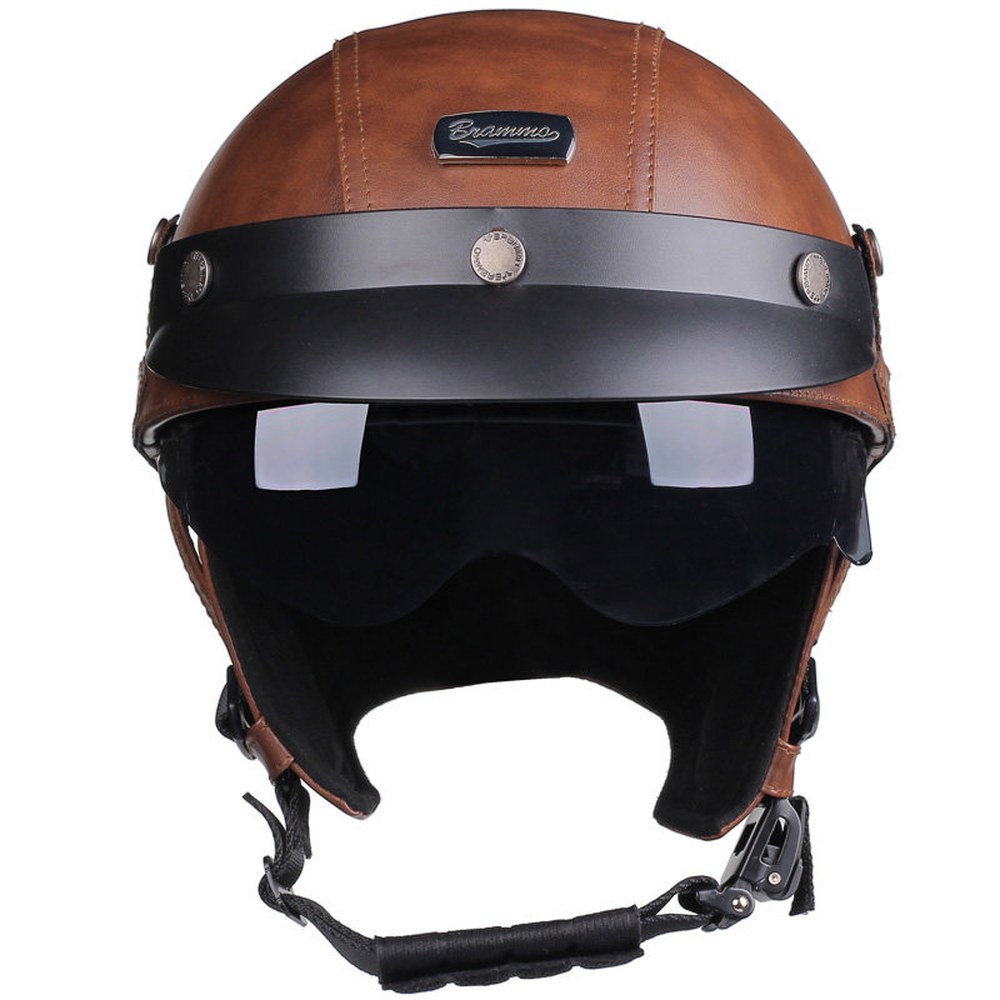 오토바이 전동 핼맷 M 하프 레트로 헬멧 전기 블랙 535 DOT 사이클링 Casco 고글 장비 XL 킥보드 어반 1 모토 승인 Moto 블랙 헬멧 M - 상세 이미지 3