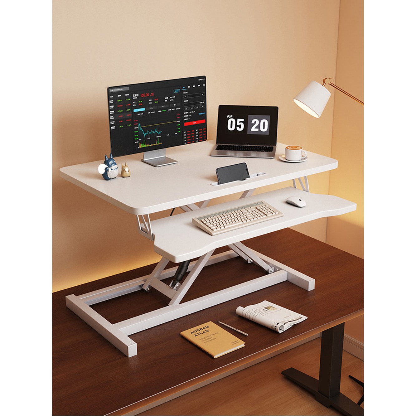 높이조절 거치대 스탠딩 리프트 테이블 노트북 책상 모니터 다크 섀도우 7단 리프트 60cm - 상세 이미지 3