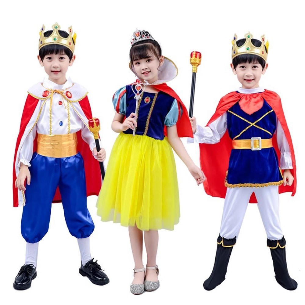 1 7T 아랍 망토 반팔 공연 할로윈 무대 소년의 90cm 복장 중세 상의 왕자 이집트 레드 공주 망토 90cm - 상품 이미지