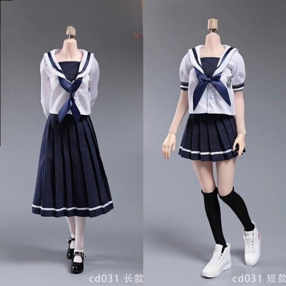 스쿨룩 레드 BJD 구관 체크 교복 3종1/6 유니품 JK제복 스타일 의상 1/6 인형옷 레드 체크 - 상품 이미지