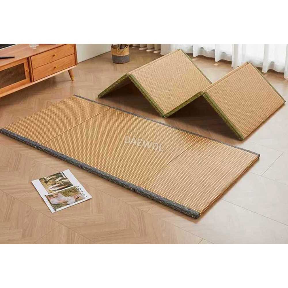 사우나 돗자리 매트 화천웨시 러그 수면 90x190cm 대나무 찜질방 5cm - 상품 이미지
