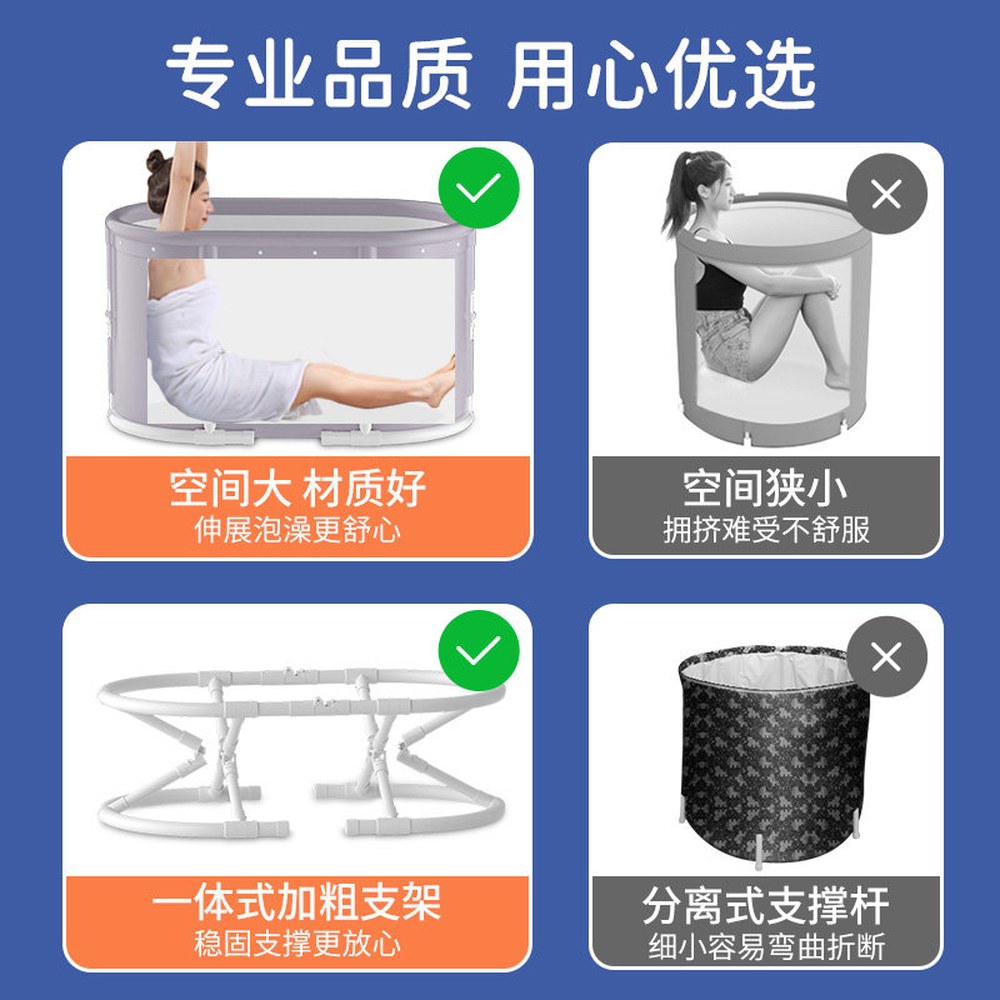 가정용 목욕탕 모운회색 나무욕조 배수관 목욕통 방석 5욕주머니 욕조 반신욕 간이욕조 그레이 편백나무 100cmx55cmx55cm 이동식 - 상세 이미지 2